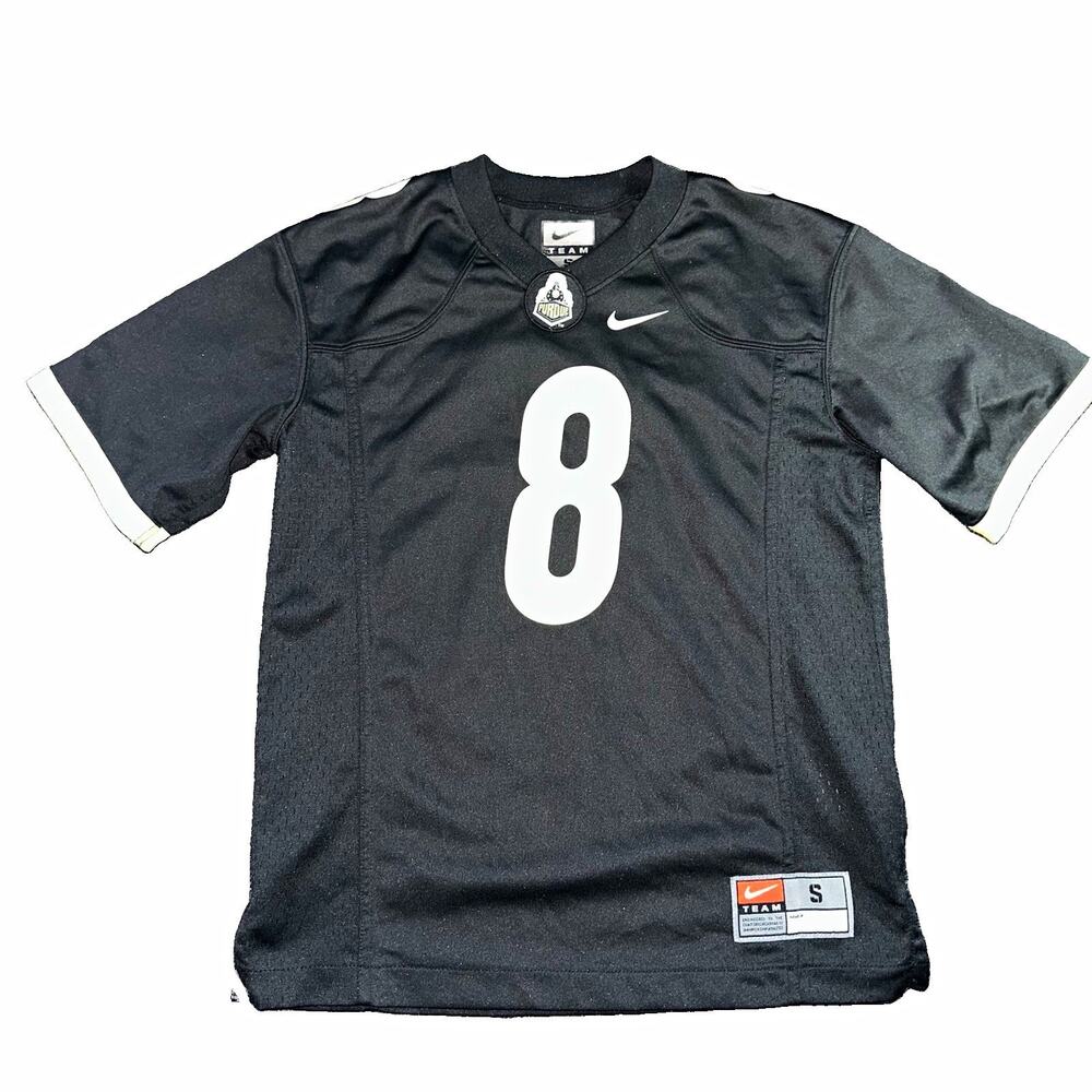 Nike Team Purdue Boilermakers Kids Youth Small #8 Football Jersey Black Y2K